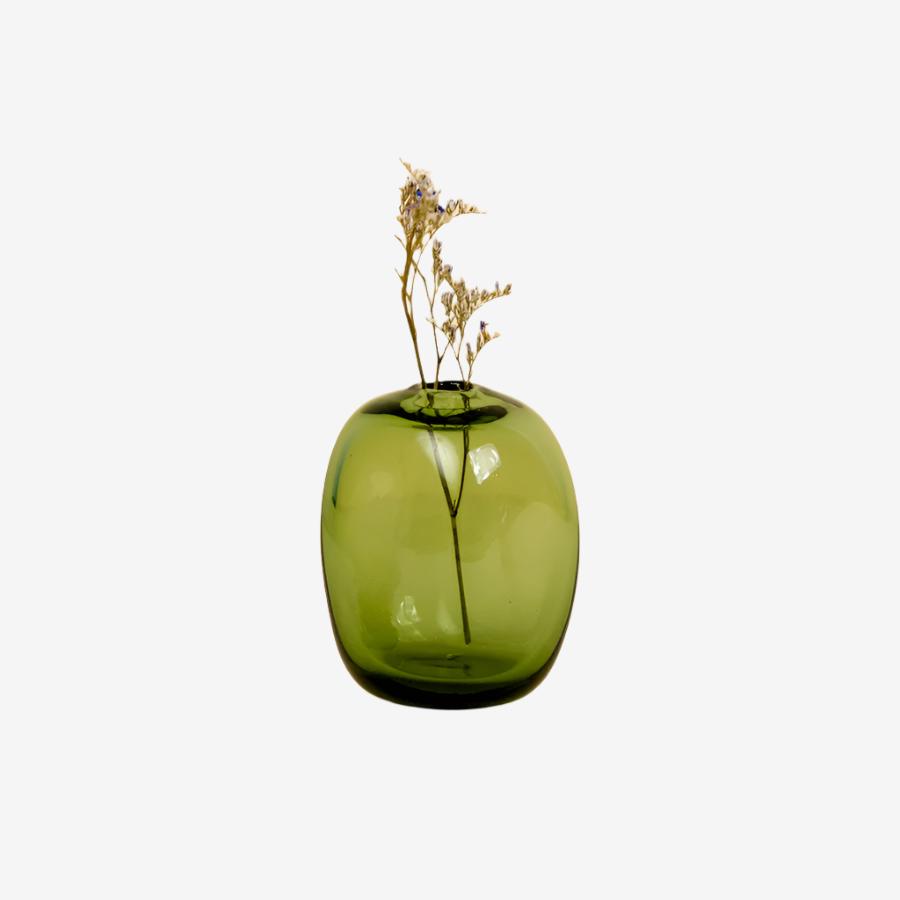 Mini Vase, Tall Rectangle Stone - Forest Green