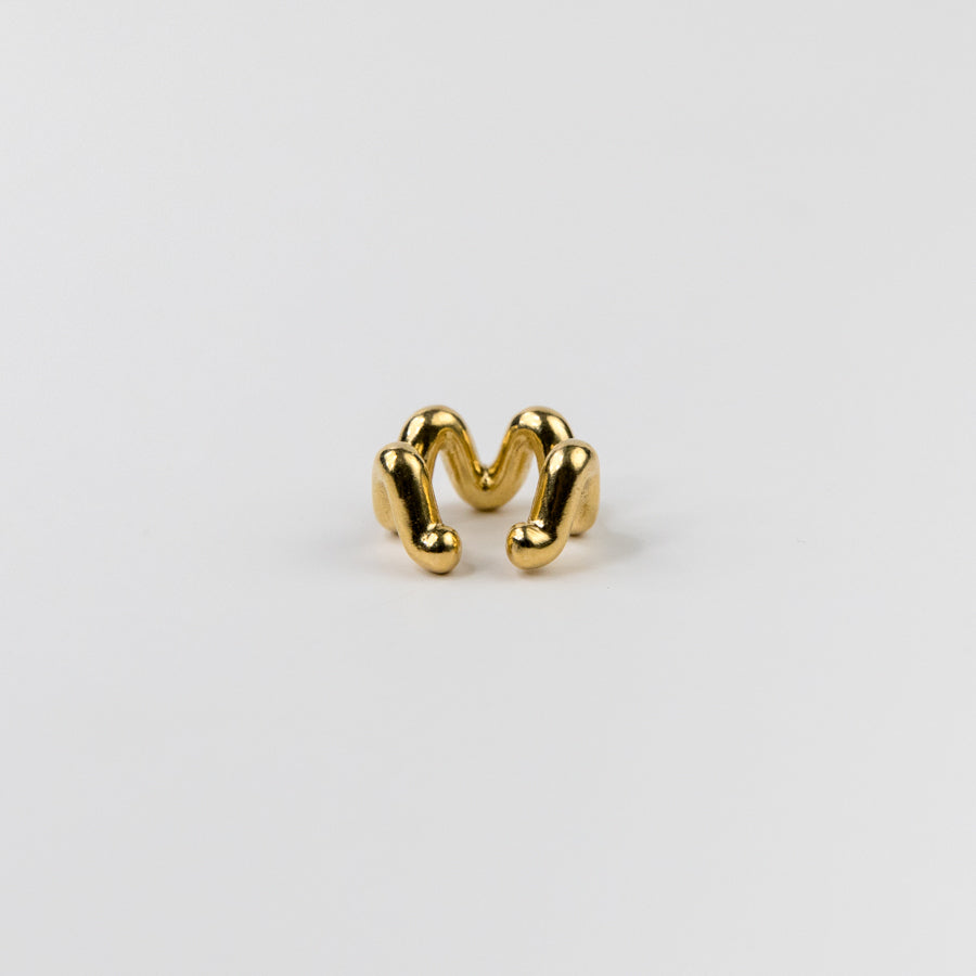 Squiggly Ear Cuff - Yellow Bronze