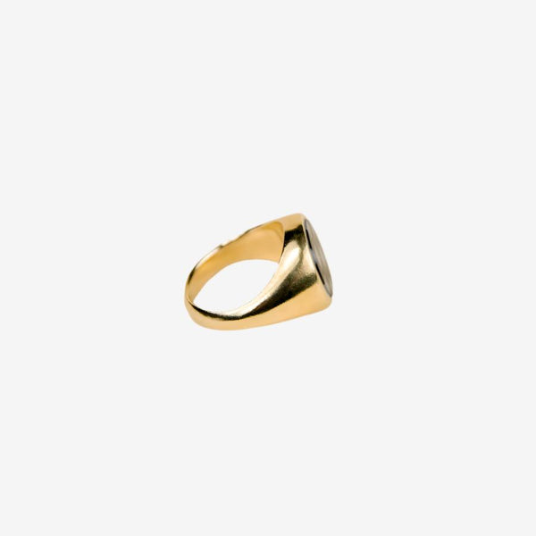 Stone Signet Ring - Bronze & Checkerboard by Take Shape Studio