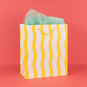The Social Type's Yellow Fussy Stripe Gift Bag