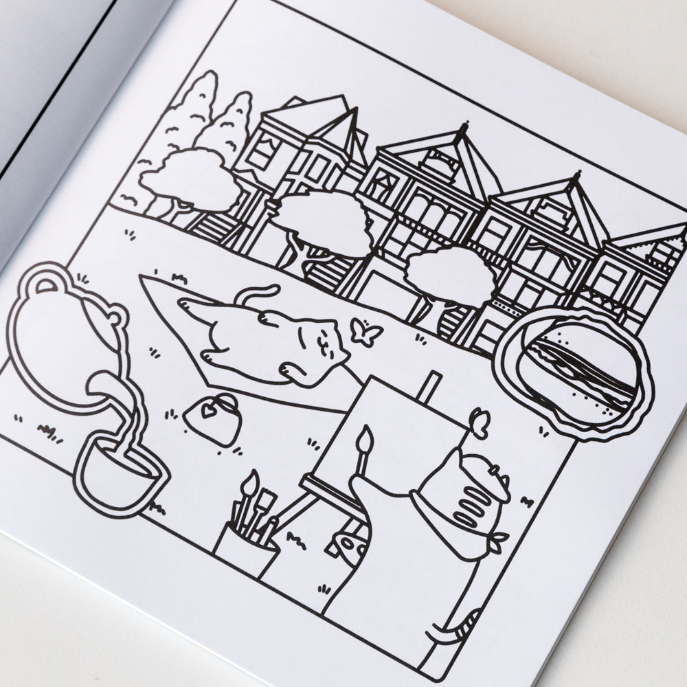 Color Through San Francisco : Food & Friends Coloring Book by Adel Wu