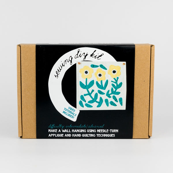 Floral Scene DIY Sewing Kit - Yellow & Green