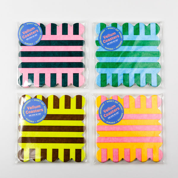 Sardine Letterpress Vellum Coaster Set of 4