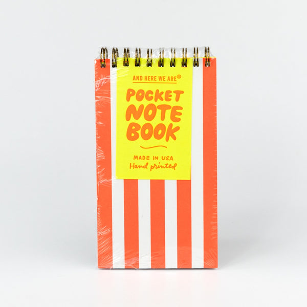 Red Stripe Letterpress Pocket-Size Spiral Notebook
