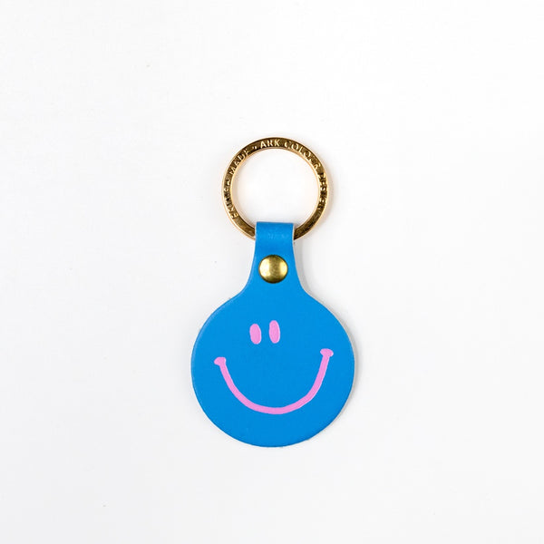 Feeling Lush Smilie Face Key Fob - Cornflower