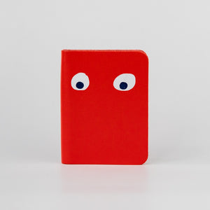 Googly Eye Mini Leather Notebook - Red by Ark Colour Design