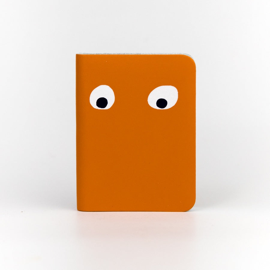 Googly Eye Mini Leather Notebook - Orange