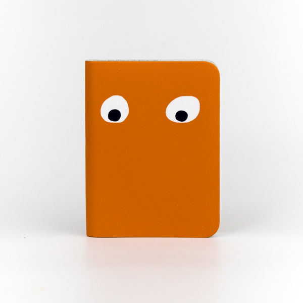 Googly Eye Mini Leather Notebook - Orange