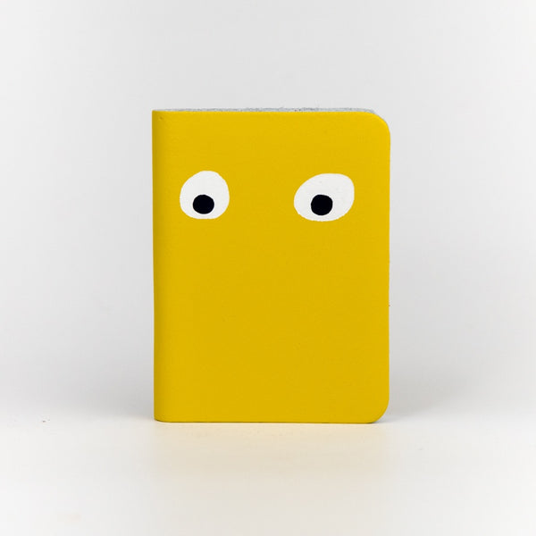 Googly Eye Mini Leather Notebook - Yellow