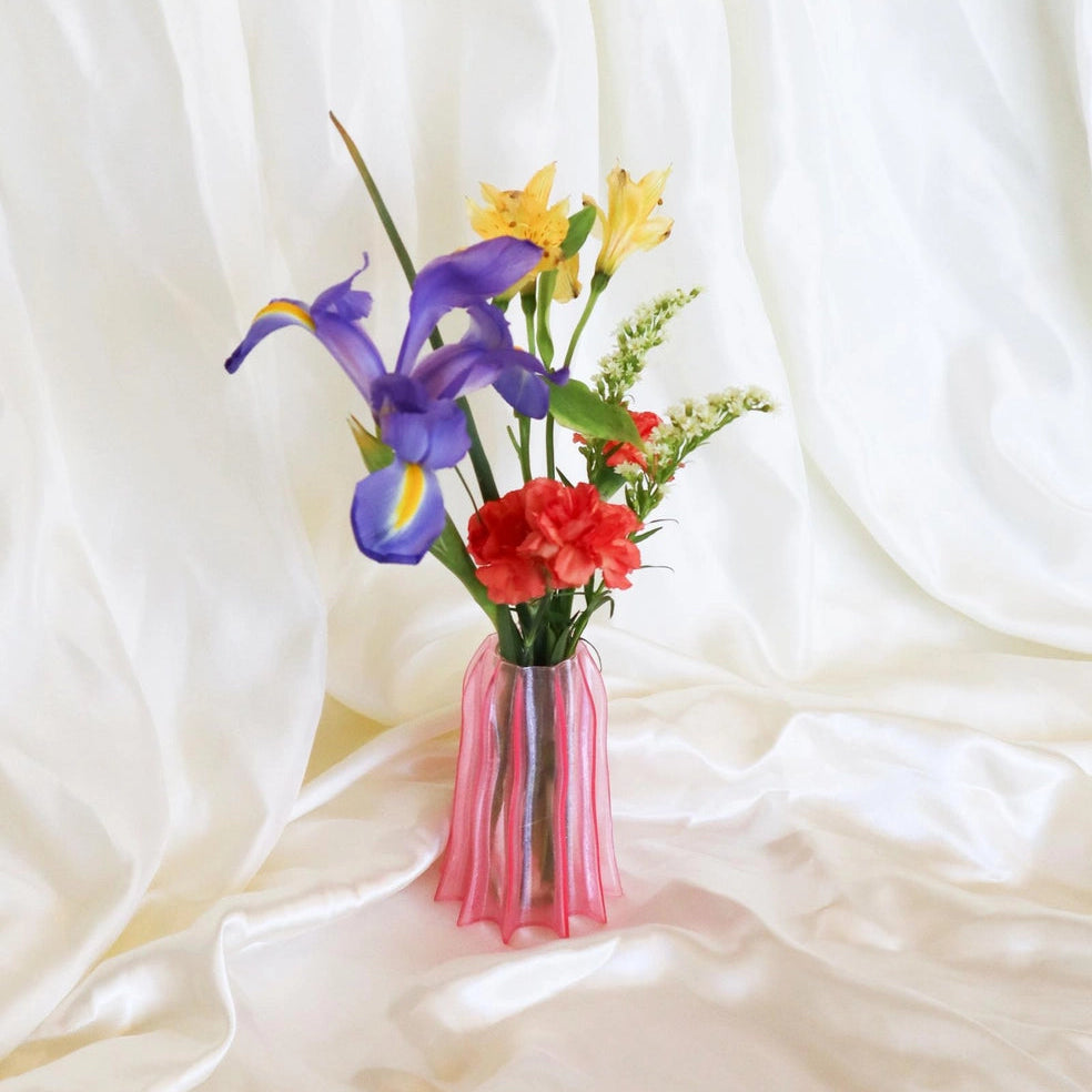 Mini Rib Vase - Translucent Rose