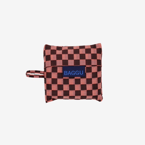 Baby Baggu - Pink Brown Check folded