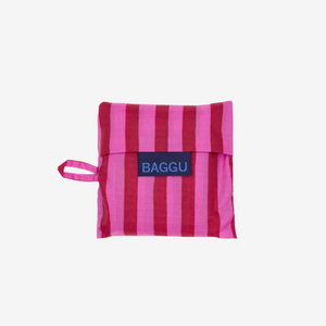 Baby Baggu - Pink & Red Painted Stripe folded
