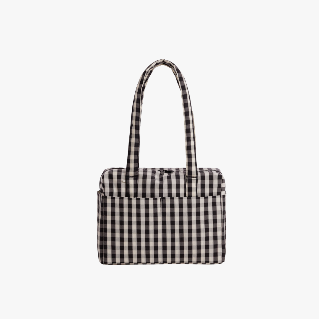 Everyday Cloud Bag - Black and Cream Gingham