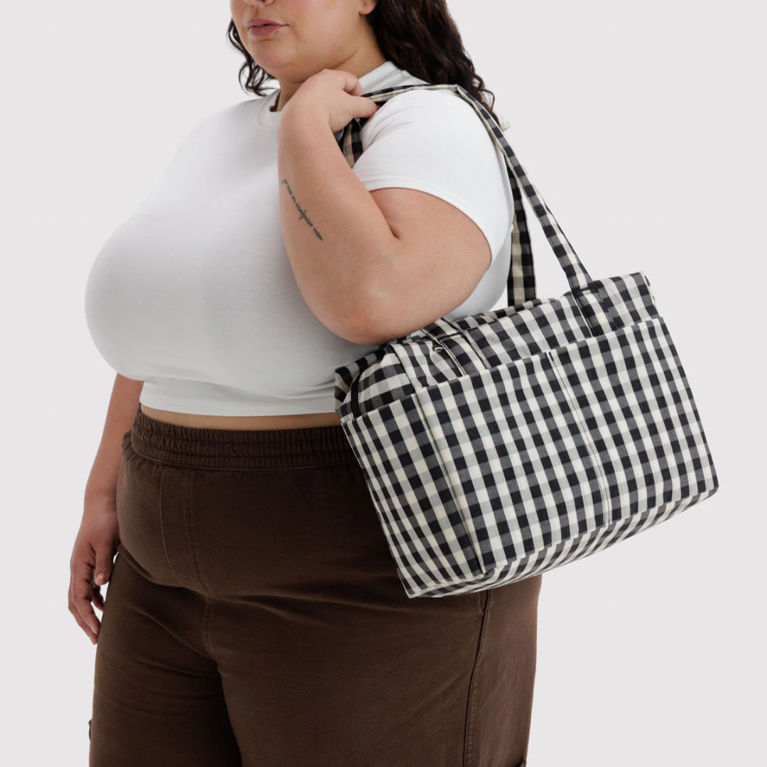 Everyday Cloud Bag - Black and Cream Gingham