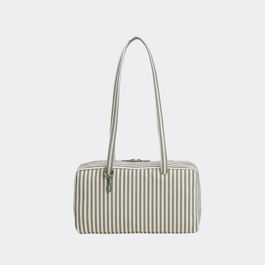Nylon Bowler Bag - Sage Stripe