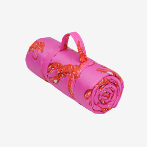Puffy Picnic Blanket - Pink Lobster