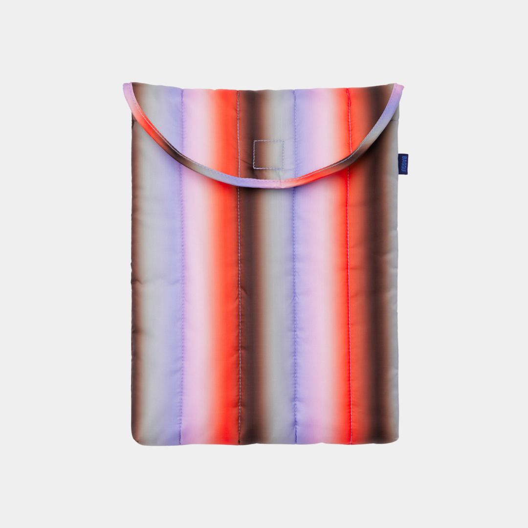 Puffy Laptop Sleeve 13"/14" - Gradient Stripe Poppy & Lilac