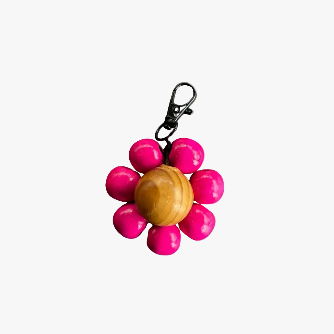pitaya pink flower keychain