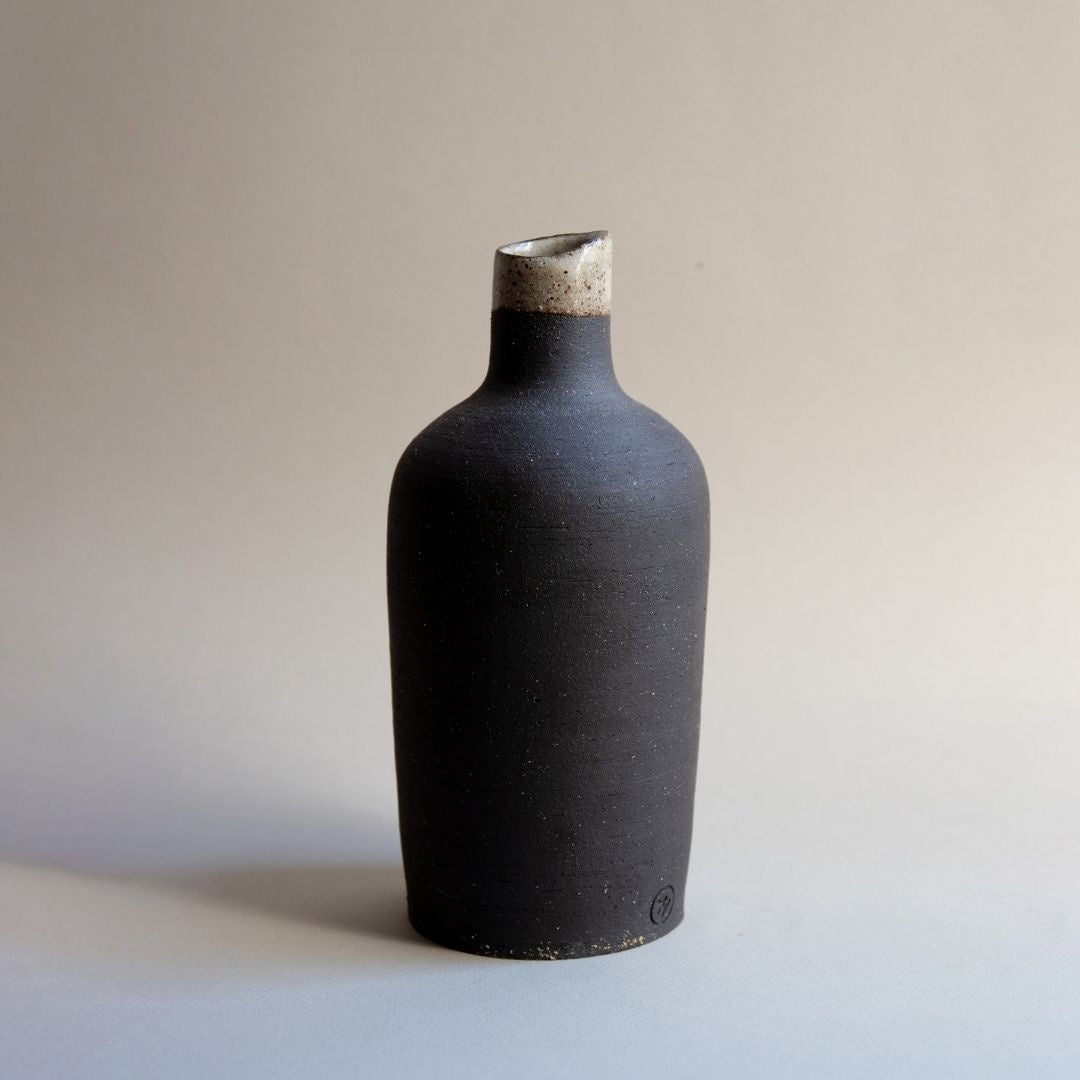 Black Vase with White Top 1