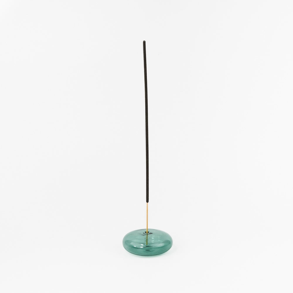 Glass Bubble Incense Holder - Teal Translucent
