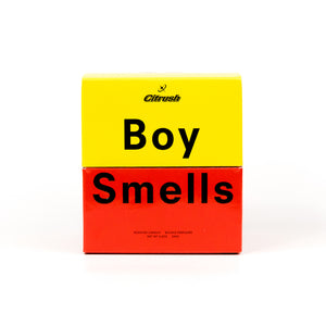 Box of Citrush Boy Smells product with yellow and red design on a white background
