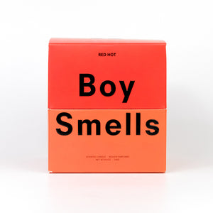 Boy Smells Candle Red Hot