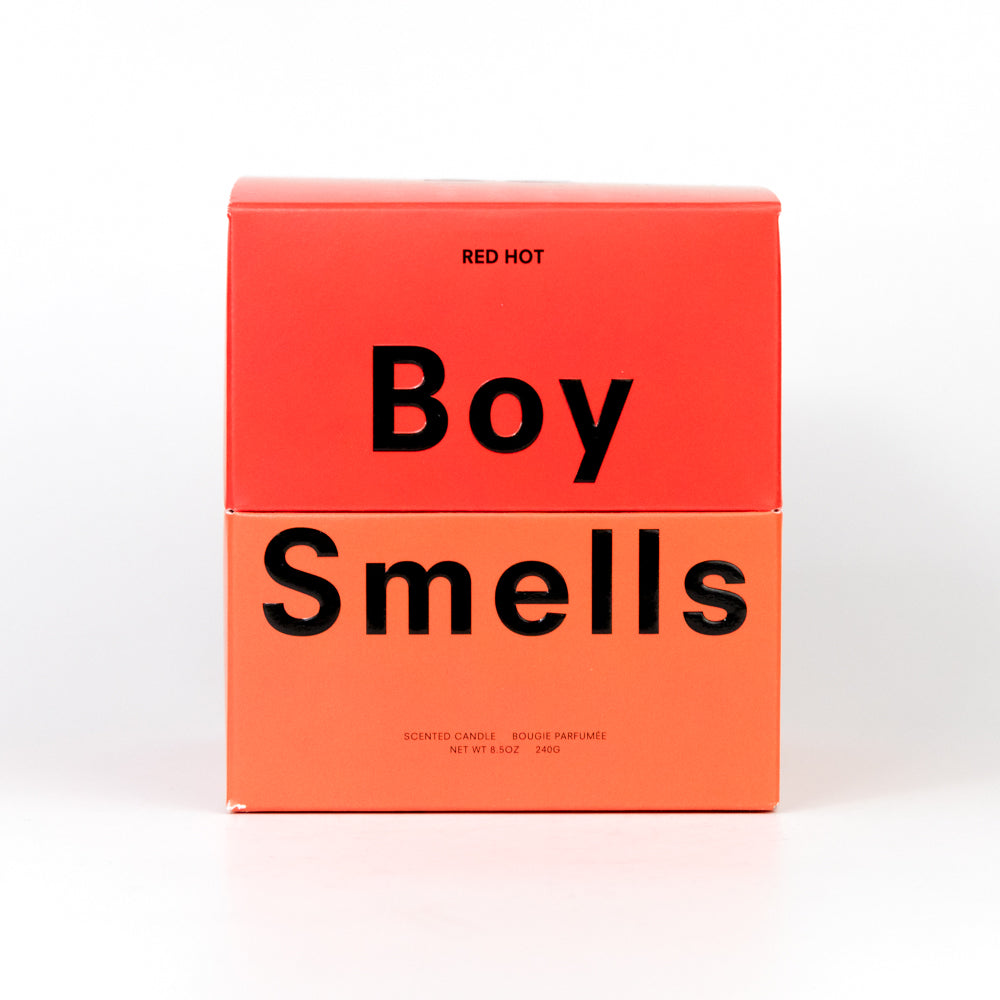 Boy Smells Candle Red Hot