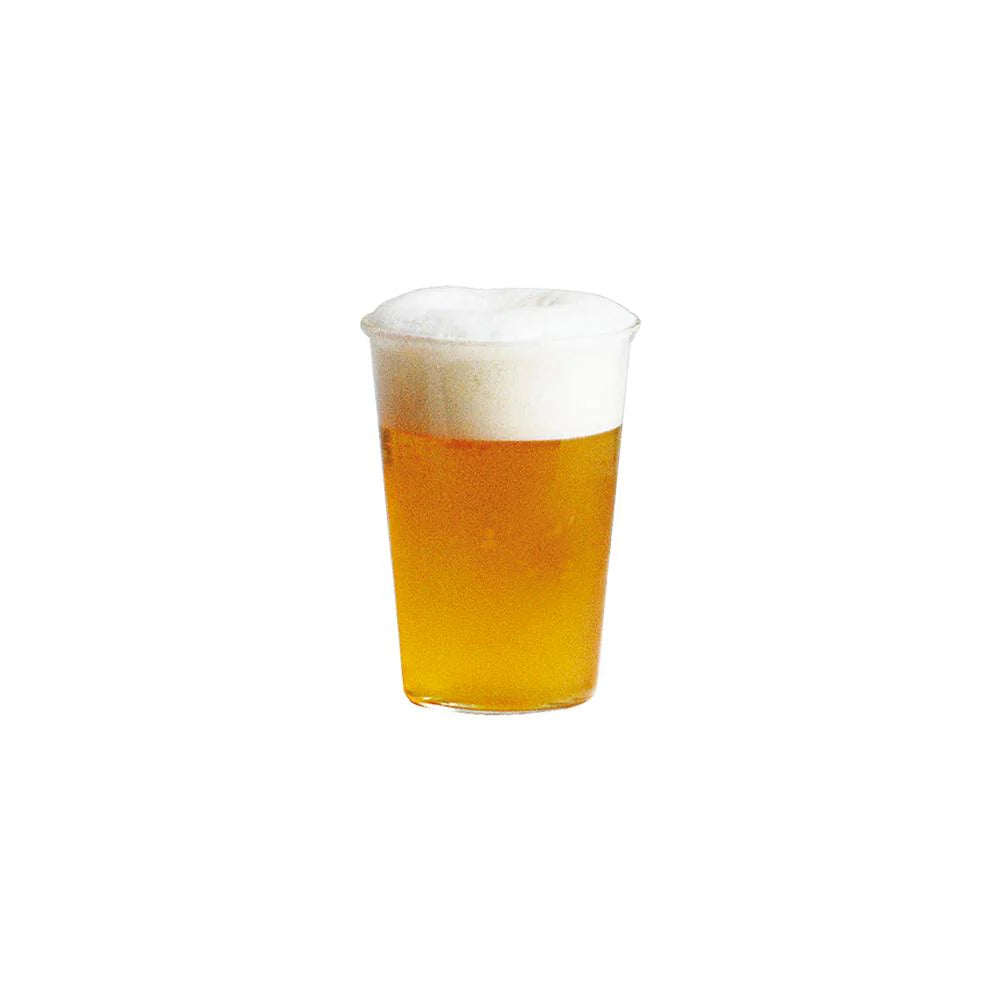 Clear glass tumbler on a white background