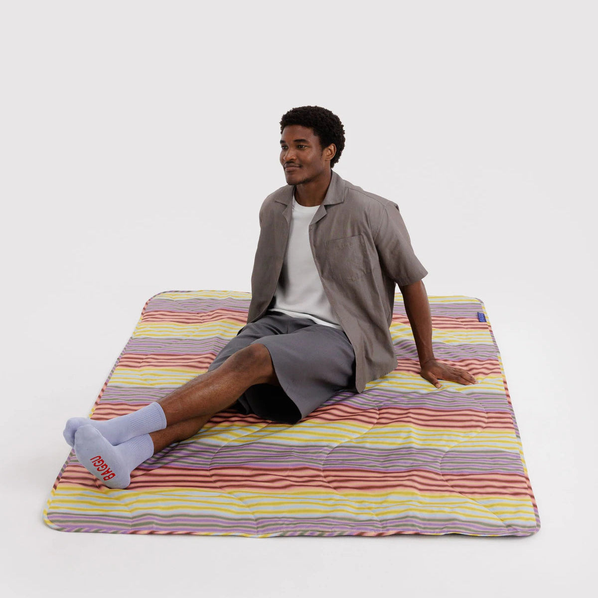 Puffy Picnic Blanket - Gradient Stripe Multi
