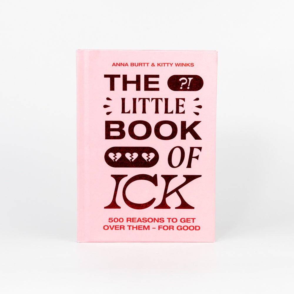Pink book titled 'The Little Book of Ick' on a white background