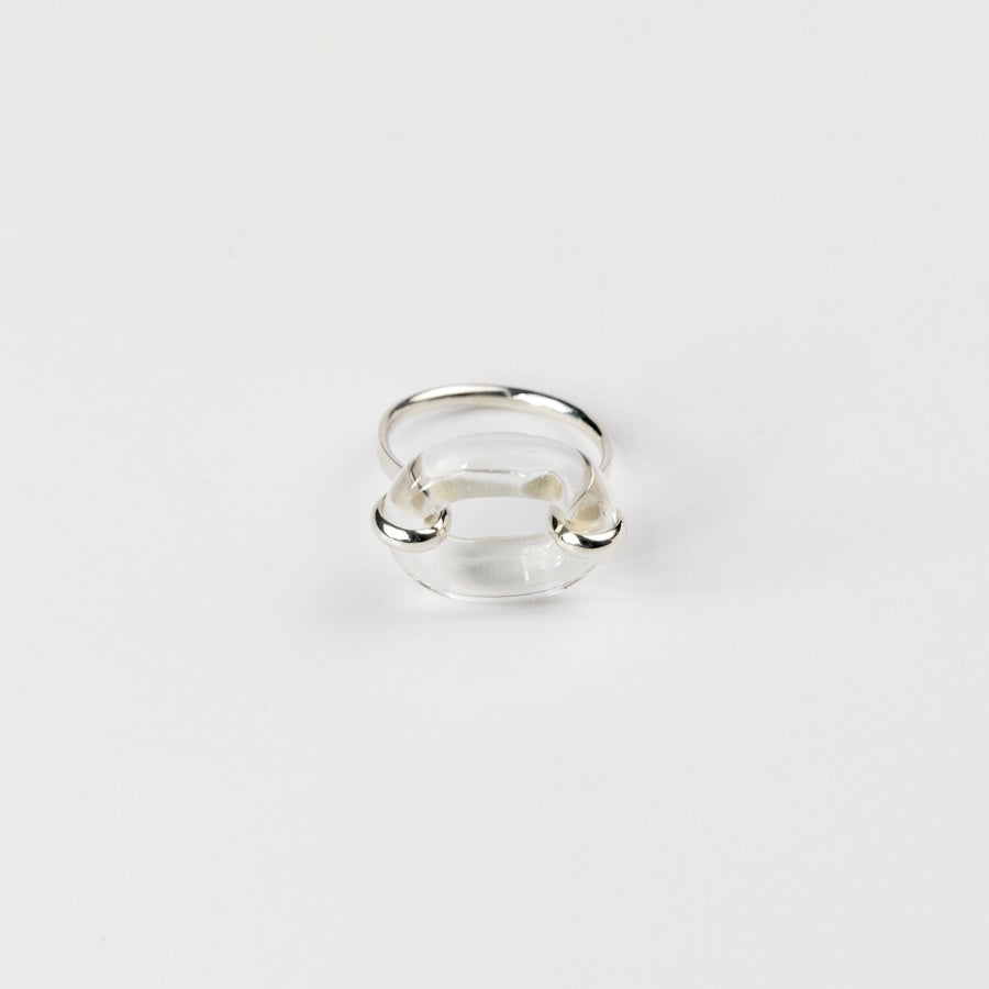 In The Loop Ring - Sterling Silver, Clear Air