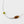 Necklace with two beads, one green and one brown, on a white background