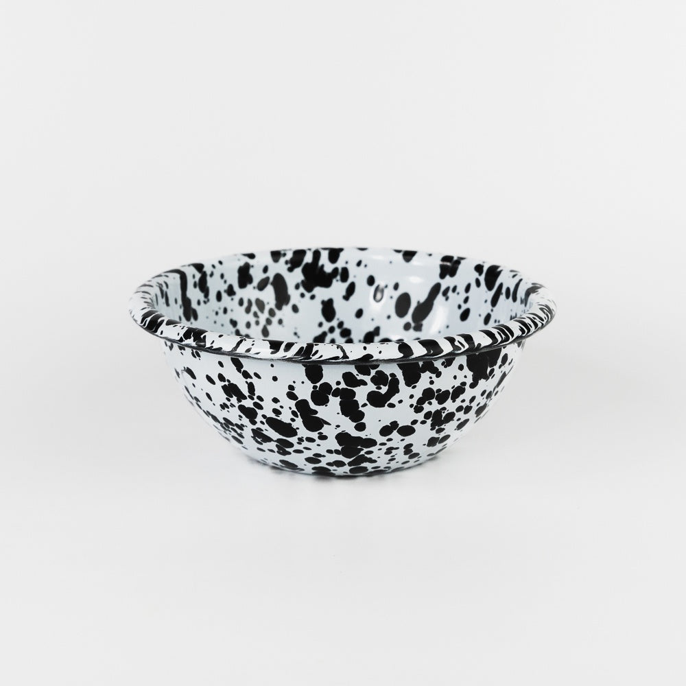 Splatter Enamelware 20 oz Cereal Bowl - Black Splatter
