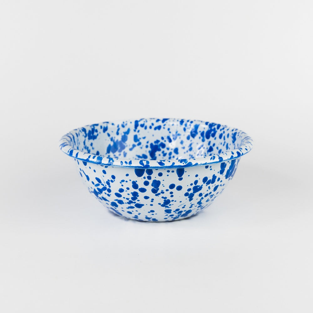 Splatter Enamelware 20 oz Cereal Bowl - Blue Splatter