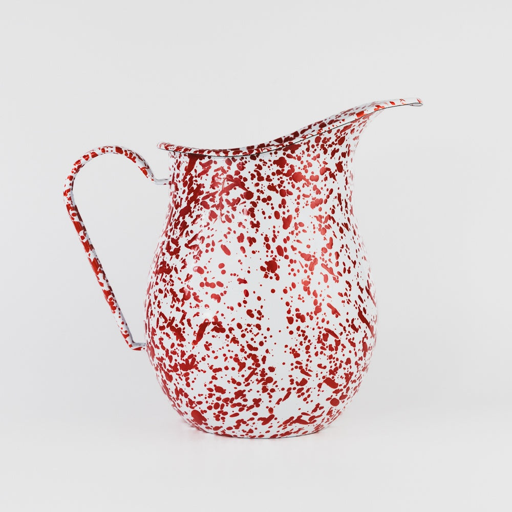 Splatter Enamelware Large Pitcher - Red Splatter