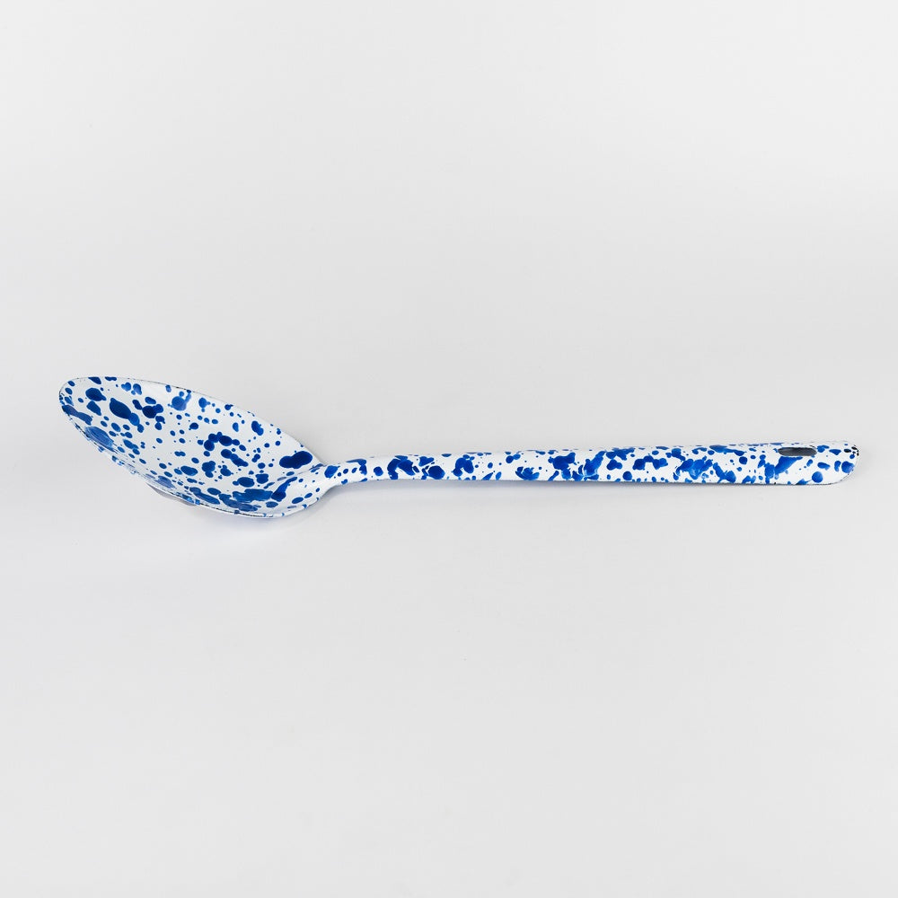 Splatter Enamelware Large Serving Spoon - Blue Splatter