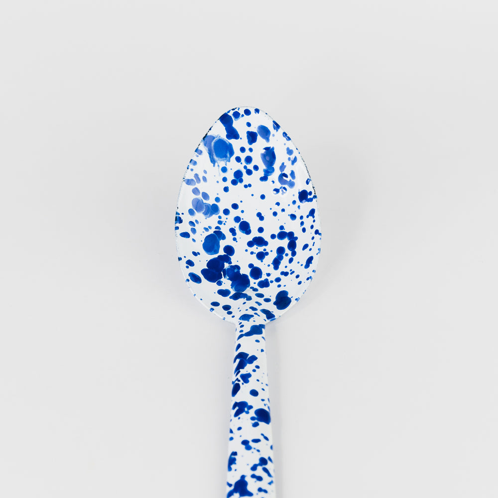 Splatter Enamelware Large Serving Spoon - Blue Splatter