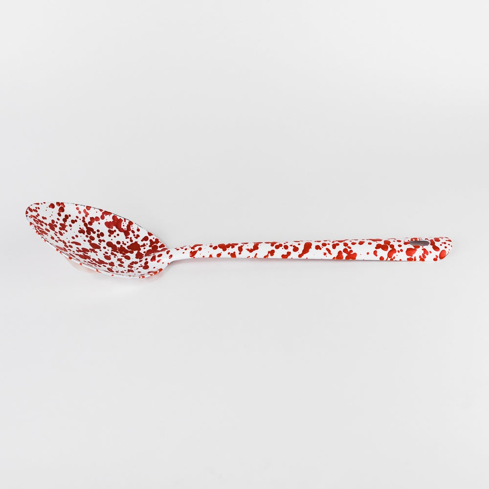 Splatter Enamelware Large Serving Spoon - Red Splatter