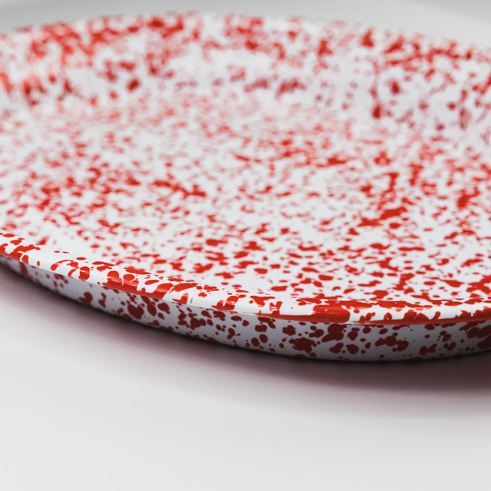 Splatter Enamelware Oval Platter - Red Splatter