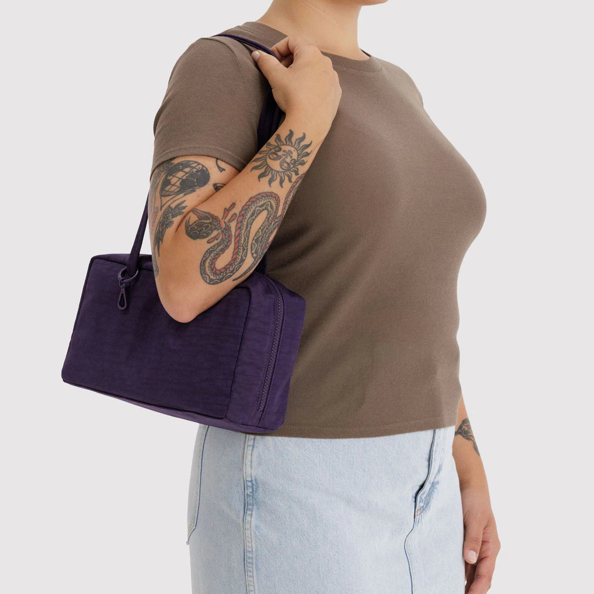 Nylon Bowler Bag - Fig