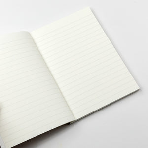 The inside of a lined notebook