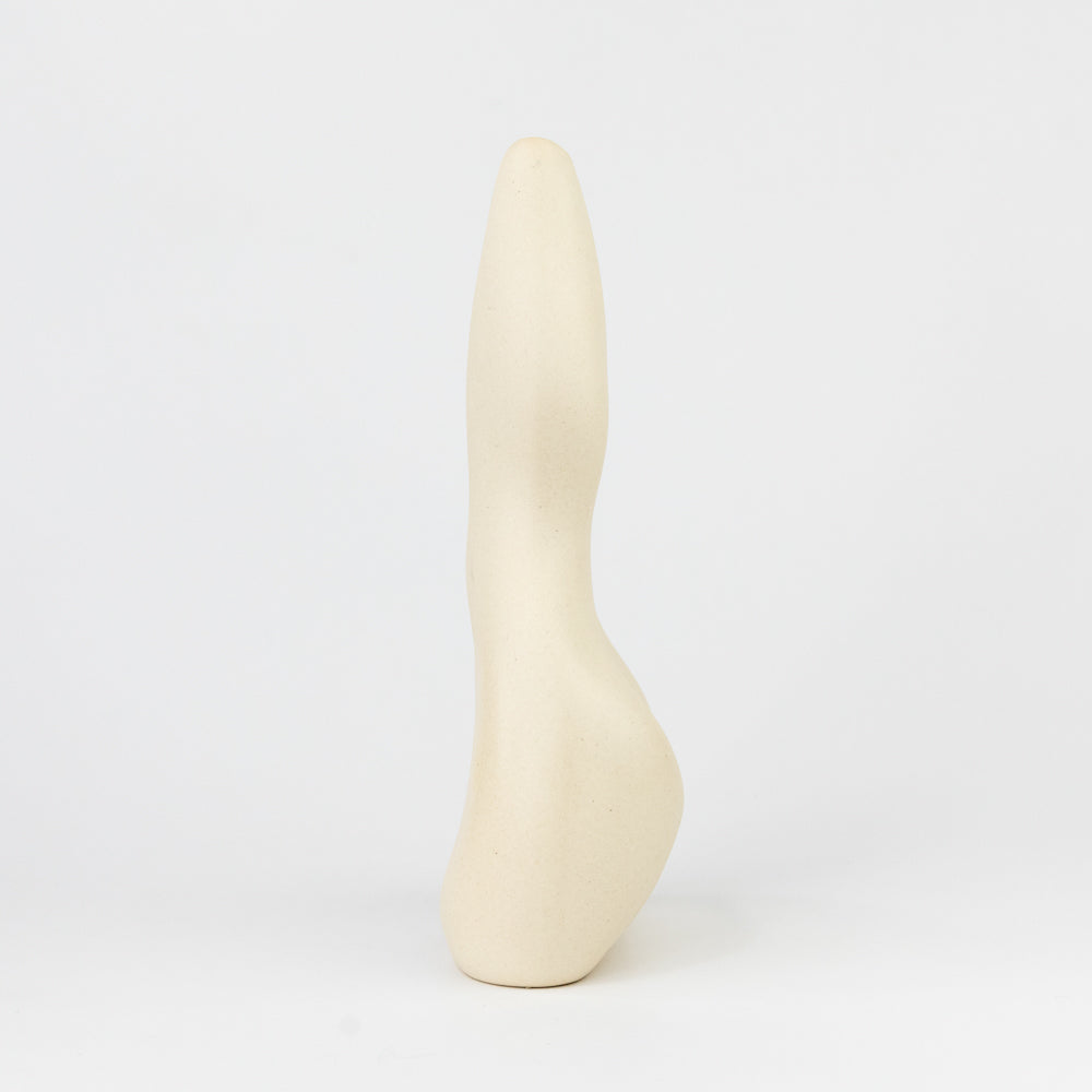 Beige ceramic vase on a white background