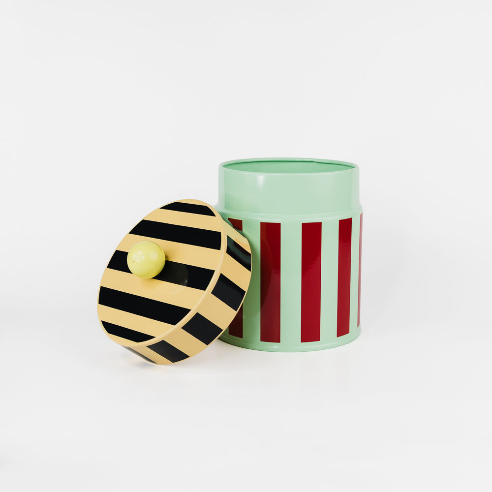 Short Stripe Metal Canister