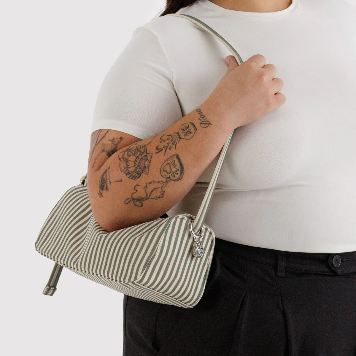 Nylon Loaf Bag - Sage Stripe