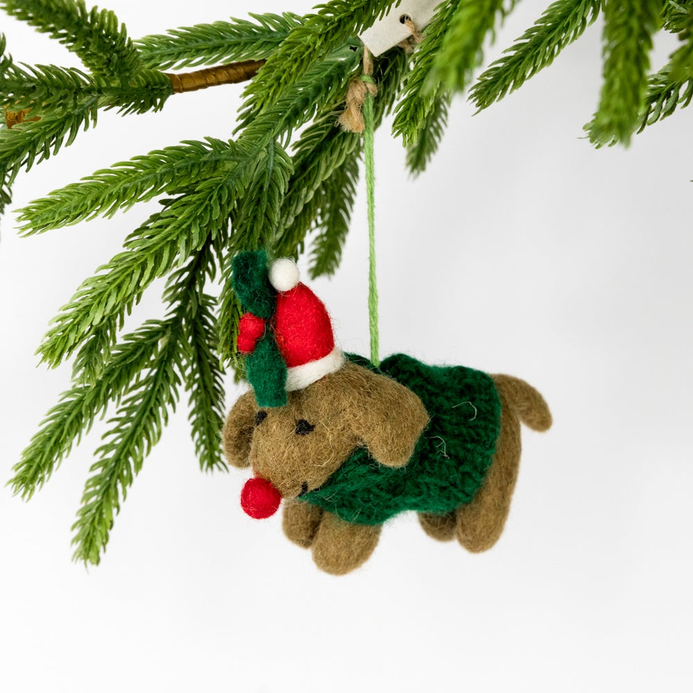 Rudolph Dachshund Dog Ornament