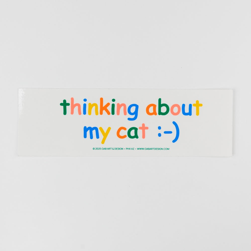 Thinking About My Cat Bumper Sticker
