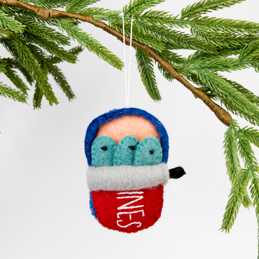 Felt Can of Sardines Ornament