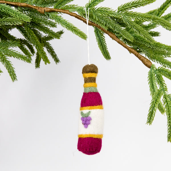 Felt Wine Bottle Ornament