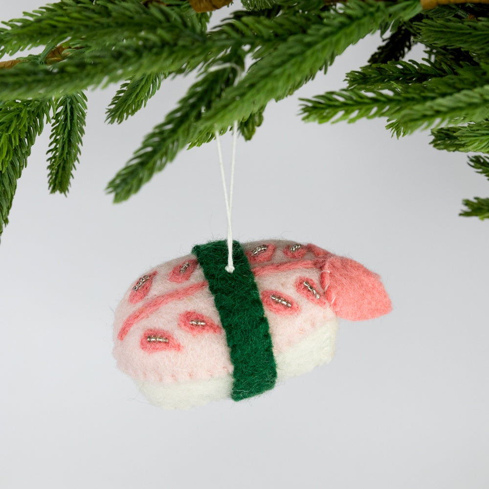 Felt Sushi - Shrimp Ornament