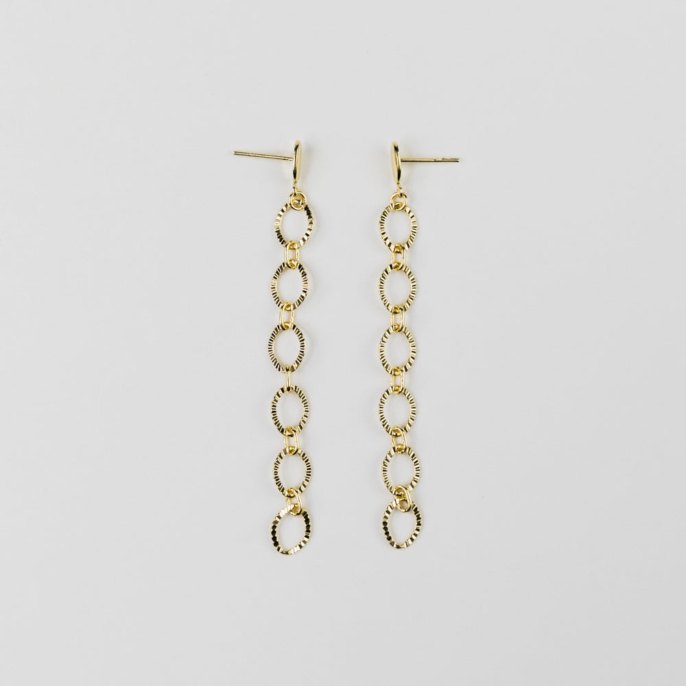 Diamond Cut Fancy Chain Earrings